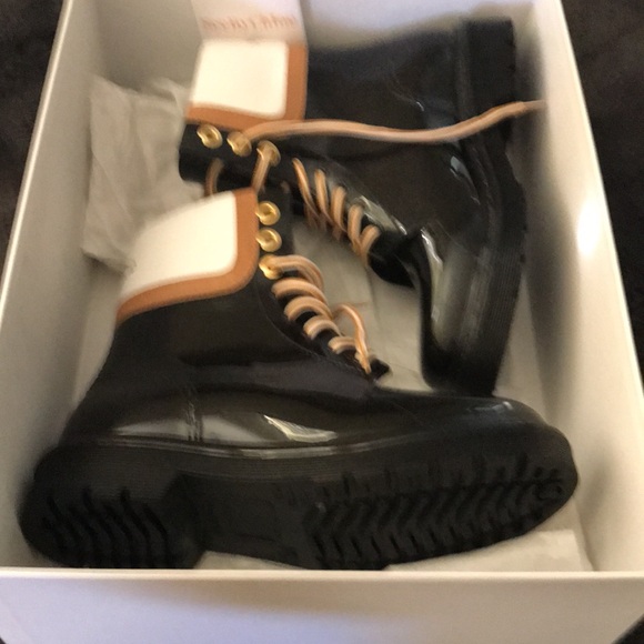 See By Chloe black patent leather rain boots New in box - Picture 8 of 9